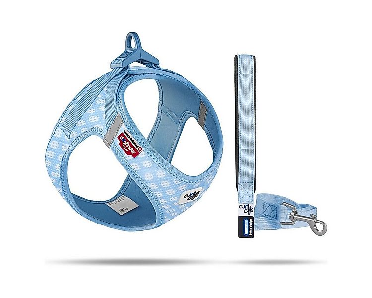 Curli Hunde-Geschirr Clasp Vest Geschirr Puppy Set skyblue-circles günstig online kaufen