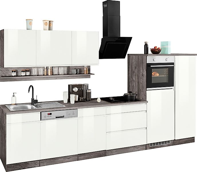 HELD MÖBEL Küchenzeile "Virginia", Breite 350 cm, ohne E-Geräte günstig online kaufen