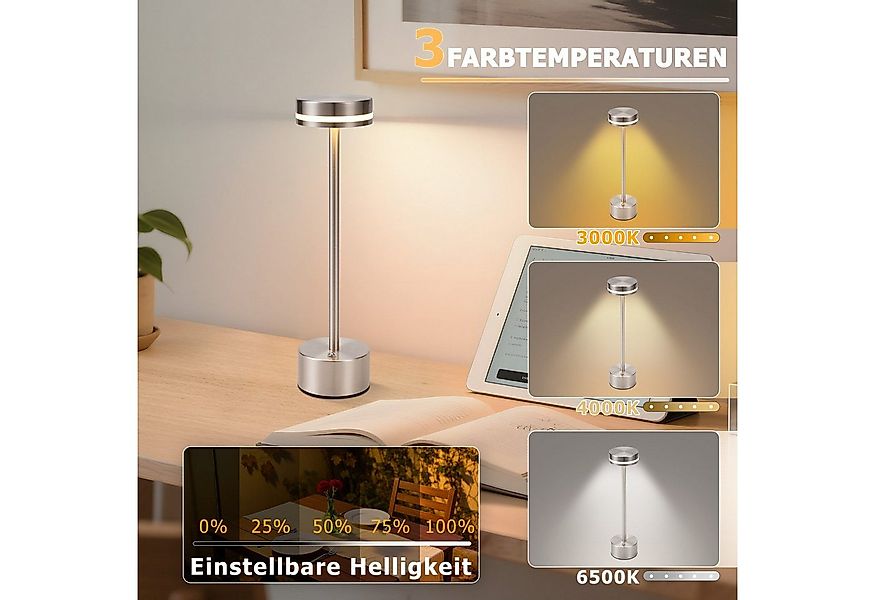 Nettlife LED Tischleuchte Modern Gold/Weiß/Schwarz/Silber Kabellose Nachtti günstig online kaufen