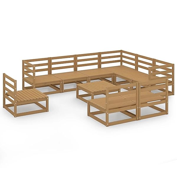 vidaXL 10-tlg Garten-Lounge-Set Honigbraun Massivholz Kiefer Modell 5 günstig online kaufen