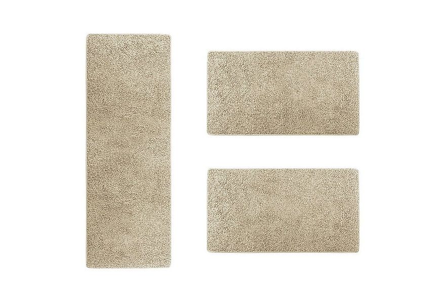 Floordirekt Hochflor-Bettumrandung Barcelona Beige, 3 Größen, Teppichläufer günstig online kaufen