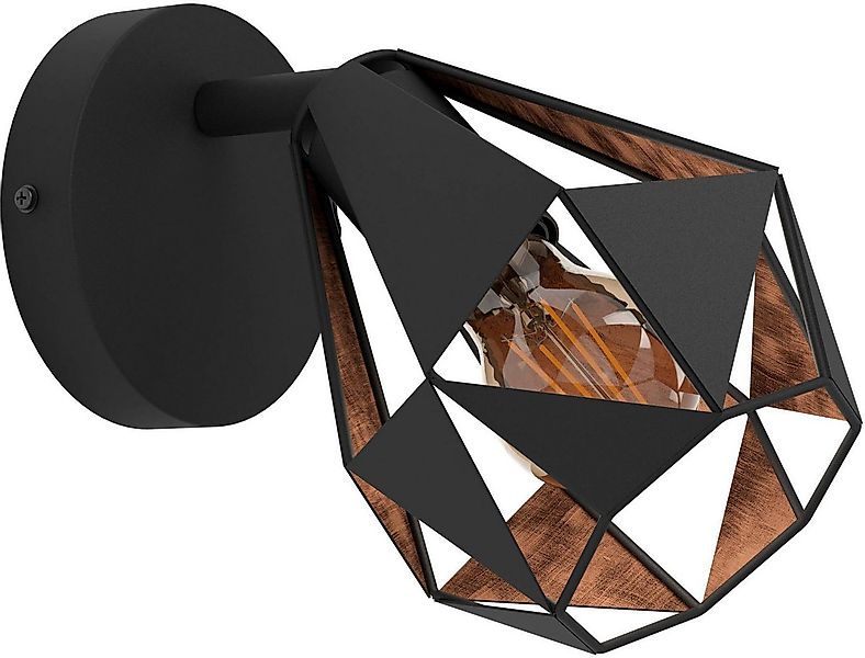 EGLO Deckenleuchte Carlton 7 Wandleuchte, Vintage, Retro, schwarz und Kupfe günstig online kaufen