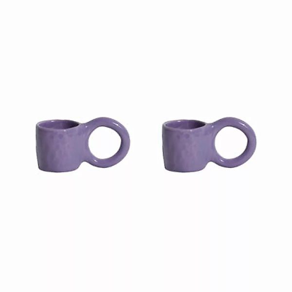 Espressotasse Donut Small keramik violett / Ø 6 x H 5,5 cm - 2er-Set - Peti günstig online kaufen