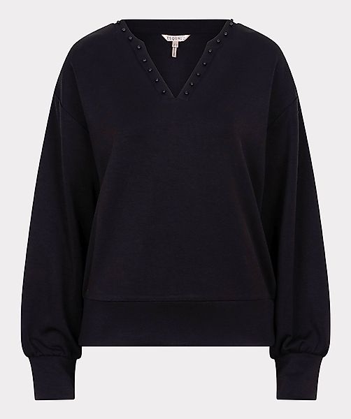 Esqualo Rundhalspullover Esqualo Pullover schwarz günstig online kaufen