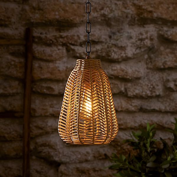 Hängelampe Rattan mit LED Glühbirne günstig online kaufen