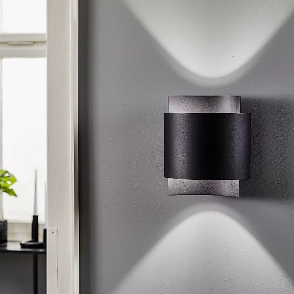 Wandlampe Pako aus zwei Stahlplatten in Schwarz günstig online kaufen