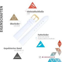 MARBURGER Uhrenarmband 16mm Leder günstig online kaufen