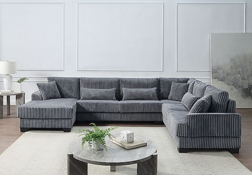 ATLANTIC home collection Wohnlandschaft, weicher XXL-Cordbezug, inklusive 6 günstig online kaufen