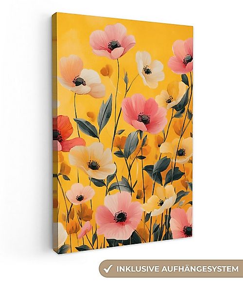 OneMillionCanvasses® Leinwandbild Blumen - Feld - Gelb, Fotodruck (1 St), L günstig online kaufen