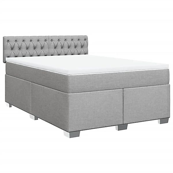 vidaXL Boxspringbett mit Matratze Hellgrau 140x190 cm Stoff 3288190 günstig online kaufen