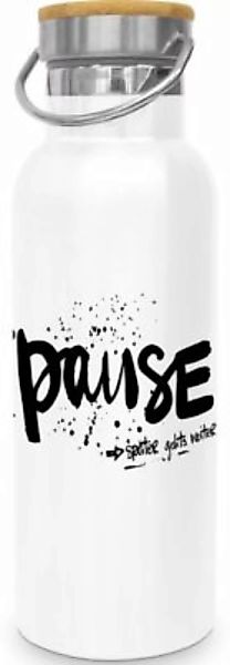 DESIGN@HOME "Edelstahl Isolier Flasche ""Pause"", 0,5l" schwarz/weiß günstig online kaufen