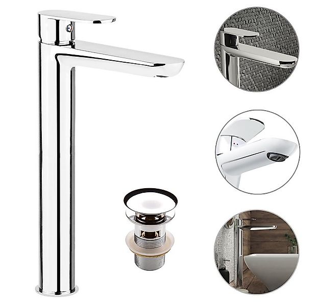 Lomadox Waschtischarmatur ALPINIA-30 verchromt, Waschtischarmatur inkl. Kli günstig online kaufen