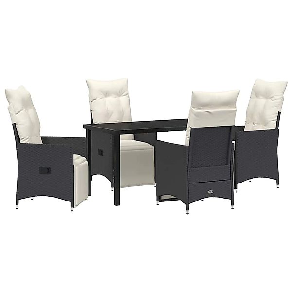 vidaXL Garten Essgruppe mit Kissen 5-Tlg Schwarz Poly Rattan 3379564 günstig online kaufen