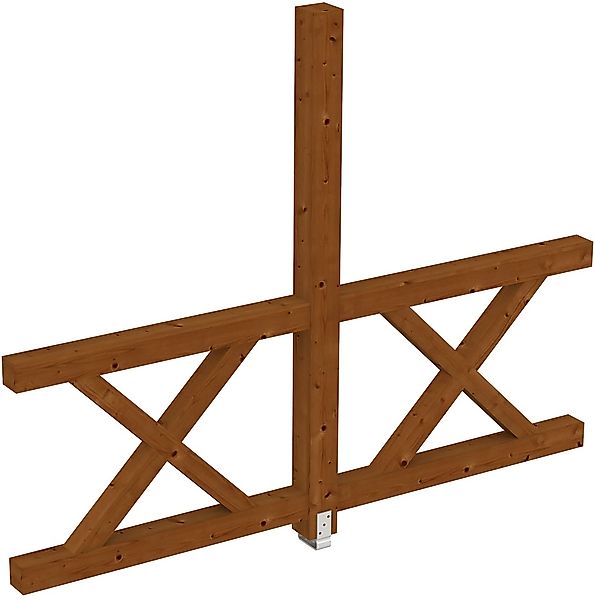Skan Holz Seitenwand Andreaskreuz (FS) 255 x 210 cm Fichte Eiche hell günstig online kaufen