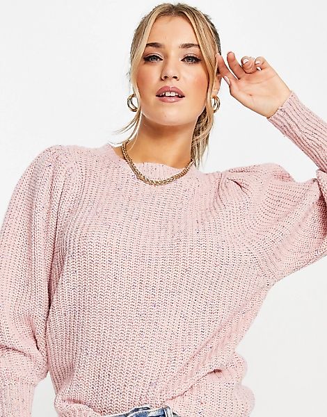 In The Style x Jac Jossa – Pullover in Rosa mit voluminösen Puffärmeln günstig online kaufen