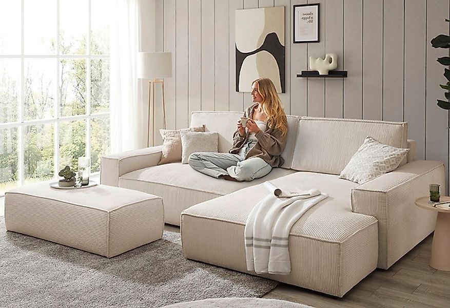 Home affaire Polsterecke »NEU: SHERWOOD XXL tief, L-Form mit Schlaffunktion günstig online kaufen