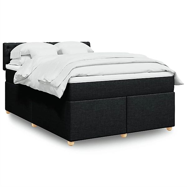 vidaXL Boxspringbett mit Matratze Schwarz 140x200 cm Stoff 3289012 günstig online kaufen