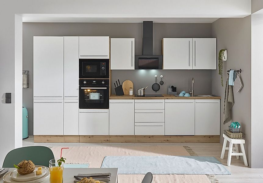 KOCHSTATION Küchenzeile Florida, Breite 370 cm, wahlweise mit E-Geräten,Sof günstig online kaufen