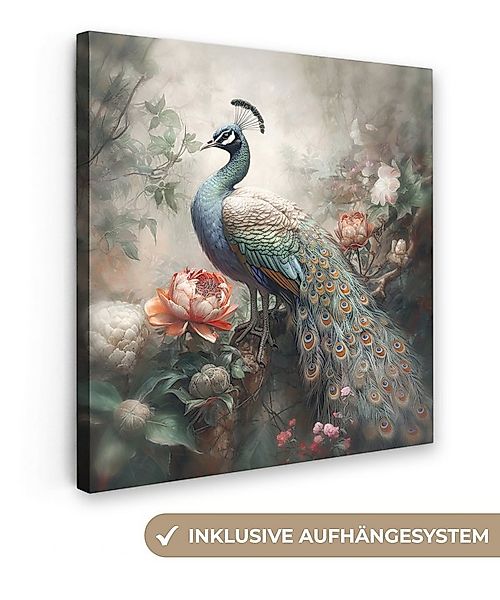 OneMillionCanvasses® Leinwandbild Pfau - Pfauenfedern - Vogel - Dschungel - günstig online kaufen