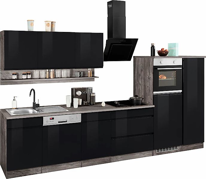 HELD MÖBEL Küchenzeile "Virginia", Breite 350 cm, ohne E-Geräte günstig online kaufen