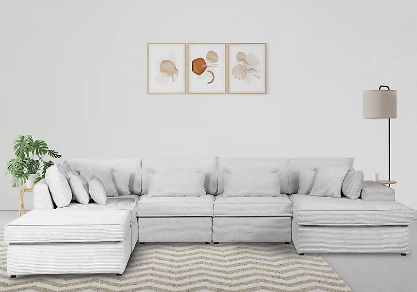 OTTO home Wohnlandschaft "Florid U-Form" 6 Teile, bestehend aus Modulen, vi günstig online kaufen