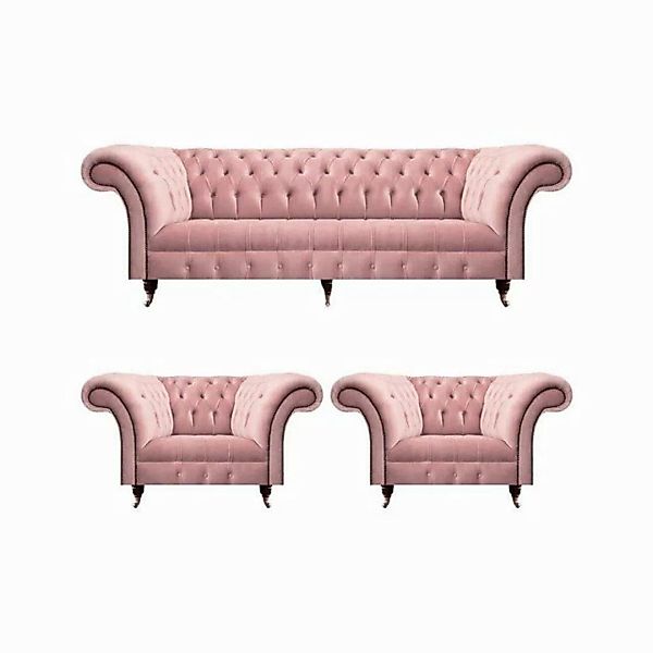 JVmoebel Chesterfield-Sofa Luxus Rosa Design Modern Chesterfield Sofagarnit günstig online kaufen