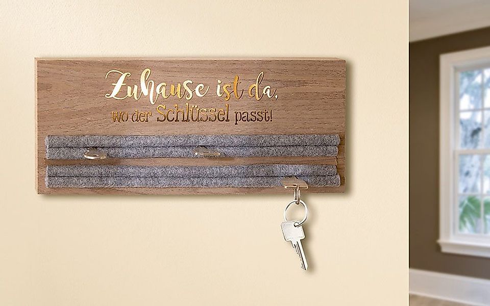 GILDE Schlüsselkasten LED Schlüsselbrett mit Spruch günstig online kaufen