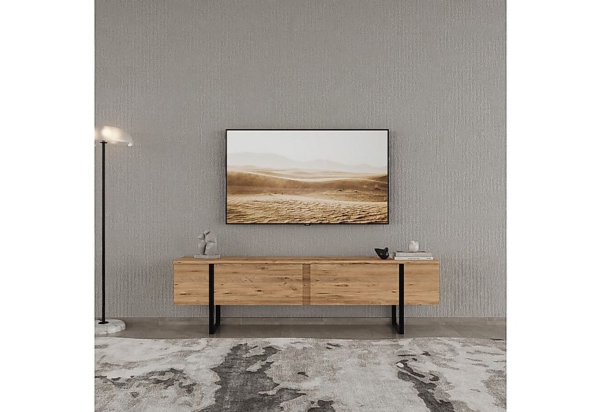 BDR Smart Home Art Lowboard Breda TV Möbel Elegant Metallfüße– 2 Türen, 3 F günstig online kaufen