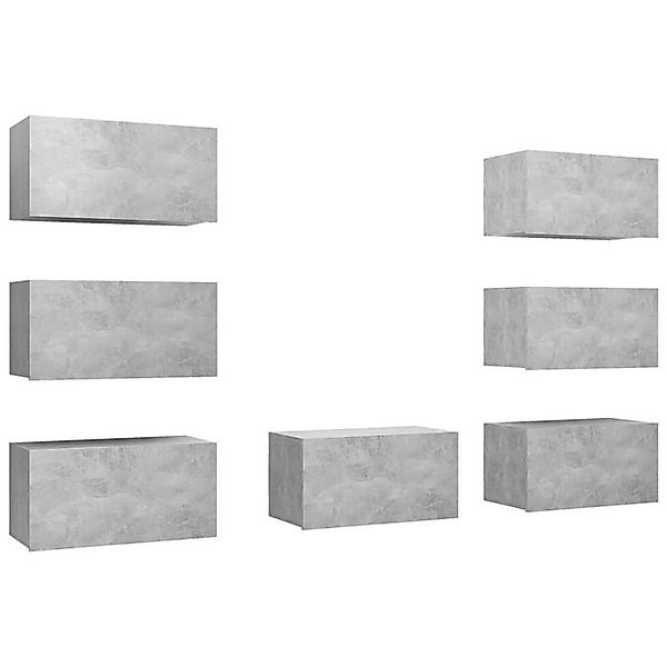 furnicato TV-Schrank TV-Schränke 7 Stk. Betongrau 30,5x30x60 cm Holzwerksto günstig online kaufen