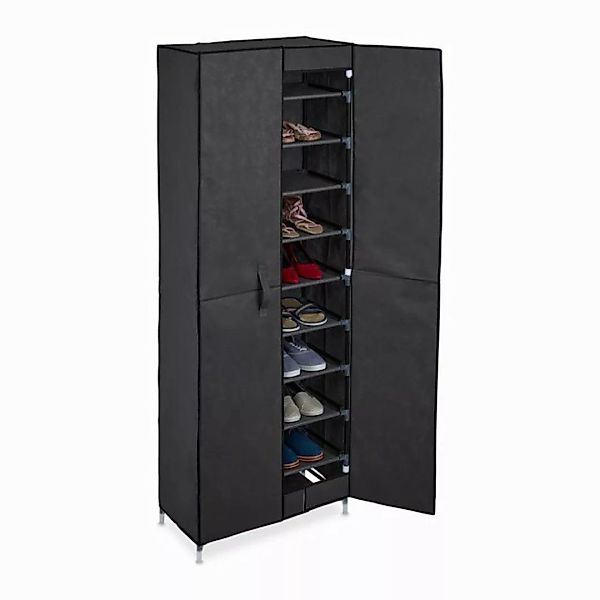 relaxdays Schuhschrank Stoff 30 Paar Schuhe Anthrazit günstig online kaufen