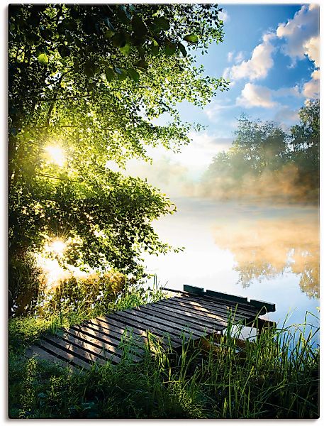 Artland Wandbild "Angelsteg am Morgen" Gewässer 1 Stk. tlg. als Alubild, Ou günstig online kaufen