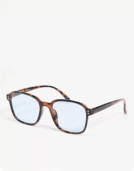ASOS DESIGN – Runde Sonnenbrille mit recyceltem Rahmen und blassblauen Gläs günstig online kaufen