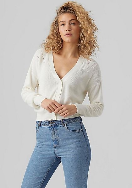 Vero Moda Strickjacke VMNEWLEXSUN LS SHORT V-NECK CAR GA NOOS mit Knopfleis günstig online kaufen