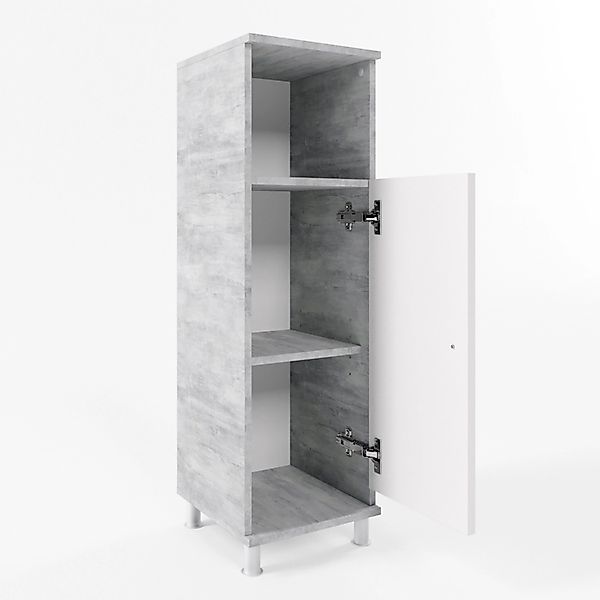 Vicco Midischrank Fynn, Weiß/Beton, 30 x 95 cm (1-St) verstellbar günstig online kaufen