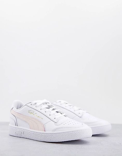 PUMA – Ralph Sampson Lo – Knöchelhohe Sneaker in Weiß und Rosa günstig online kaufen
