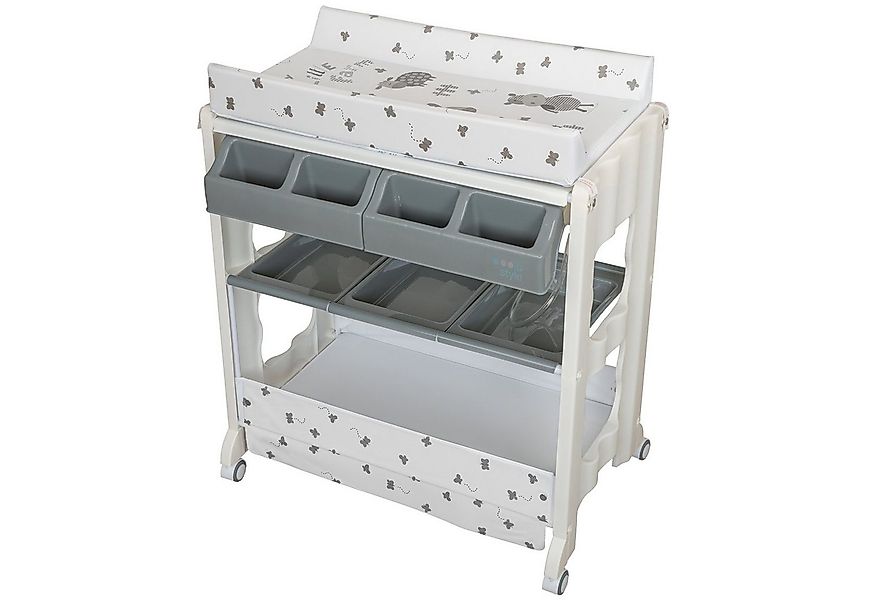 ib style Wickeltisch Isa Bade- & Wickelkombination rollbar My Little Farm G günstig online kaufen