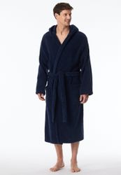 Schiesser Herrenbademantel Essentials, Midilänge, Baumwolle, Kapuze, günstig online kaufen