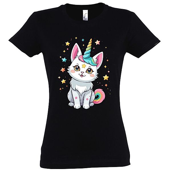 Youth Designz Print-Shirt Katze Einhorn Damen günstig online kaufen