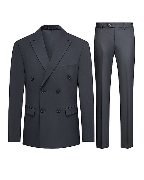 Allthemen Anzug Herren zweireihiger Businessanzug Slim Fit Hochzeitsanzug günstig online kaufen