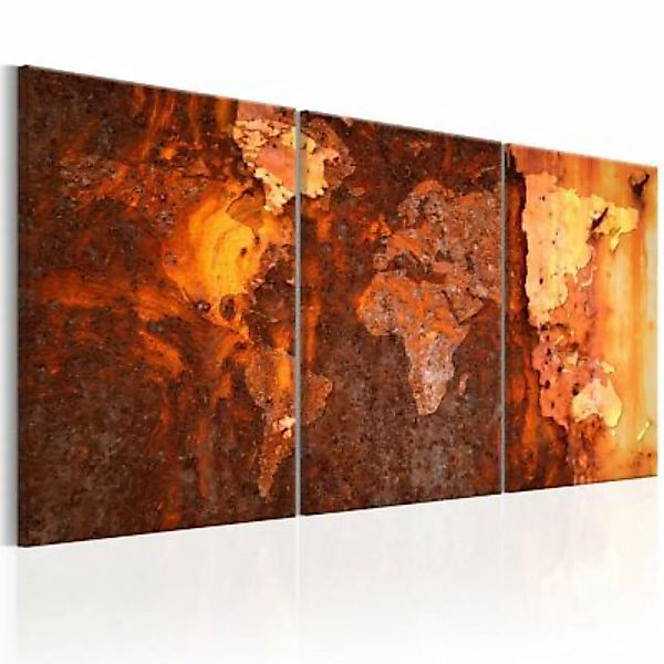 artgeist Wandbild World Map: Old Rust braun/orange Gr. 60 x 30 günstig online kaufen