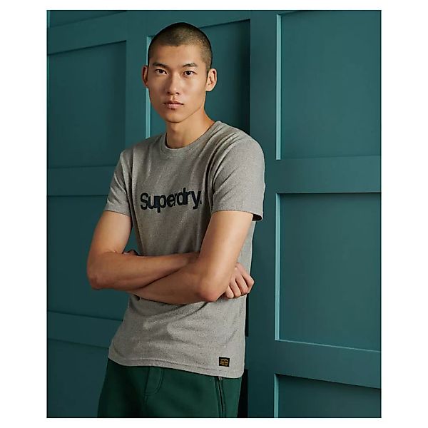 Superdry Core Logo Canvas Kurzarm T-shirt XS Peppered Grey Grit günstig online kaufen