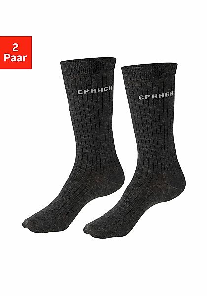 Copenhagen Studios Basicsocken, (Packung, 2 Paar), gerippt, mit wärmender W günstig online kaufen