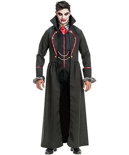 CHAKS Vampir-Kostüm 'Sirius' für Herren 3-tlg. mit Mantel, Schwarz Ro günstig online kaufen