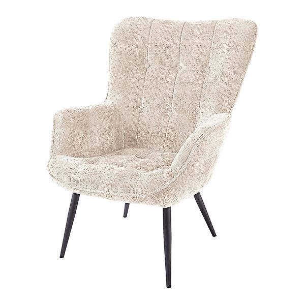 riess-ambiente Sessel SCANDINAVIA champagner/schwarz -Chenille, Metall, günstig online kaufen