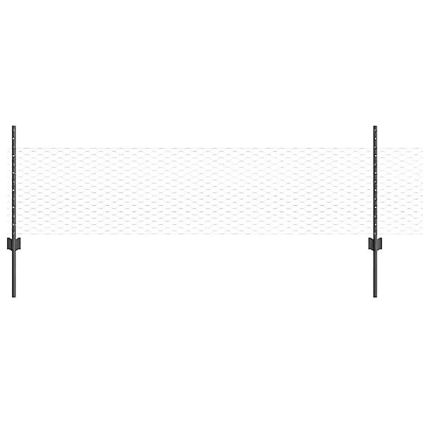 vidaXL Zaun mit Pfosten Grau 0,5 x 10 m Stahl und PVC 3336811 günstig online kaufen