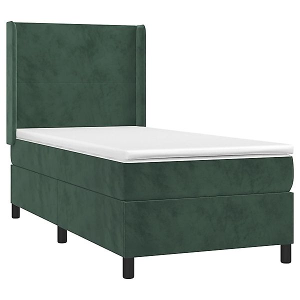 vidaXL Boxspringbett mit Matratze & LED Dunkelgrün 80x200 cm Samt 3139412 günstig online kaufen