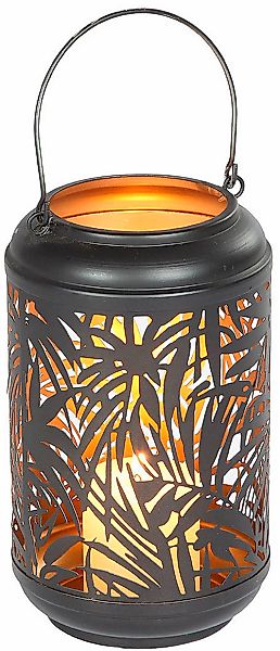 Ambiente Haus Kerzenlaterne "Laterne Palmdesign Metall - (H) 36 cm", (1 St. günstig online kaufen