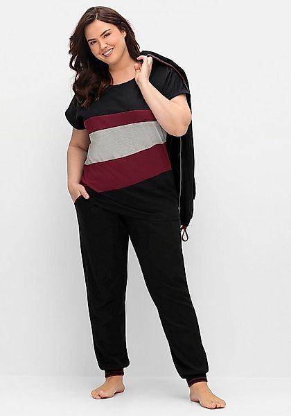 Sheego T-Shirt T-Shirt Extra kurz in Colourblocking-Optik günstig online kaufen