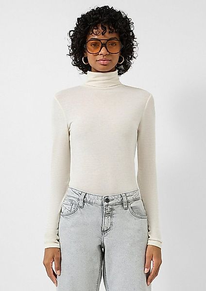 QS Langarmshirt T-Shirt Leicht transparentes Rollkragenshirt günstig online kaufen