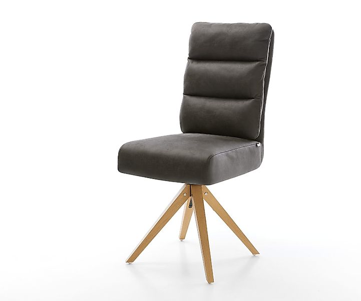 Esszimmerstuhl Pela-Flex Mikrofaser Anthrazit Vintage Holzgestell kantig Na günstig online kaufen